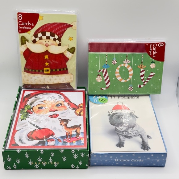 Sealed Holiday Card Lot of 49 Santa, JOY, Party City, Envelopes | Scrapbook - Picture 1 of 16